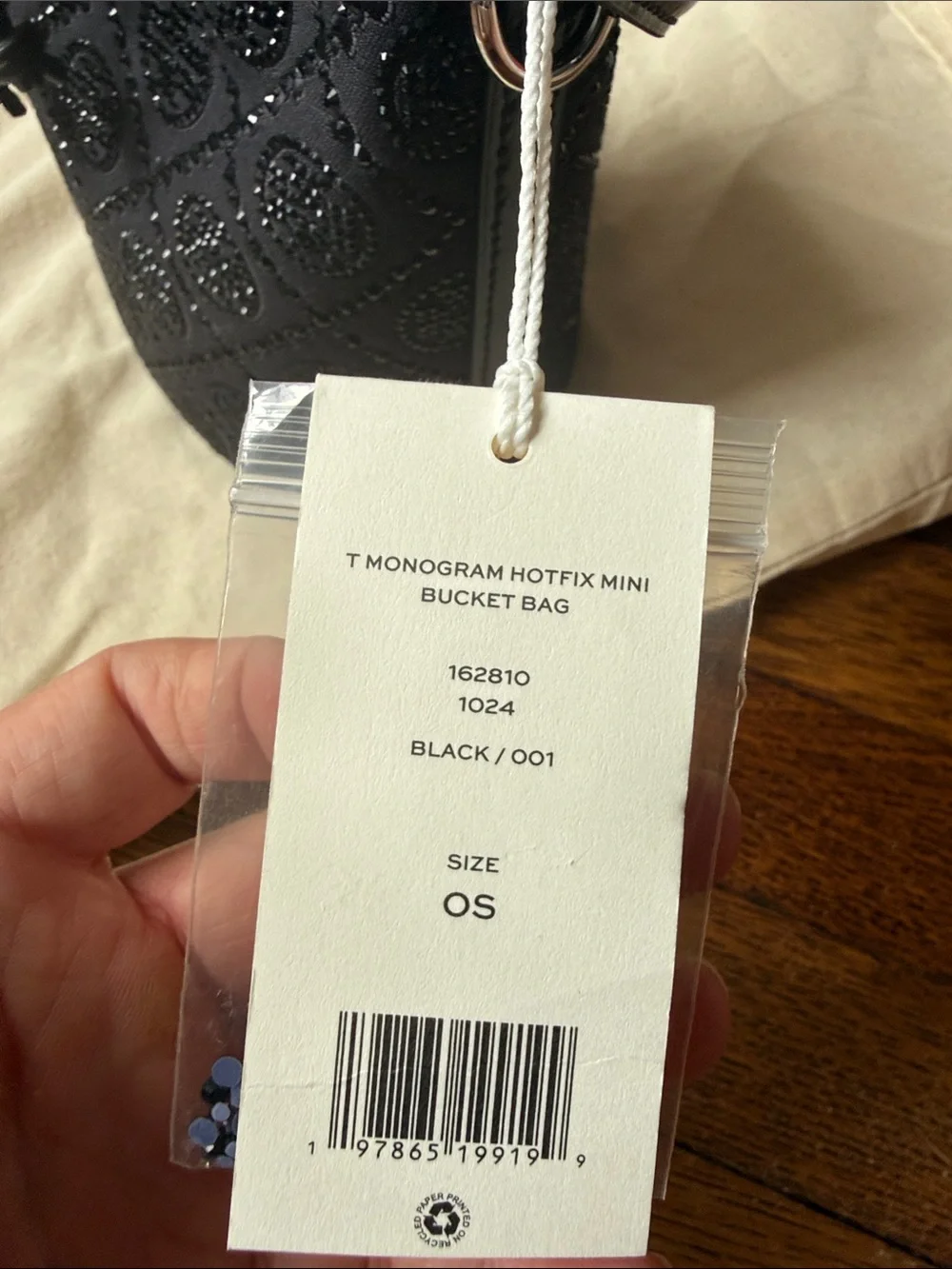 Tory Burch Black Embellished Mini Bucket Bag